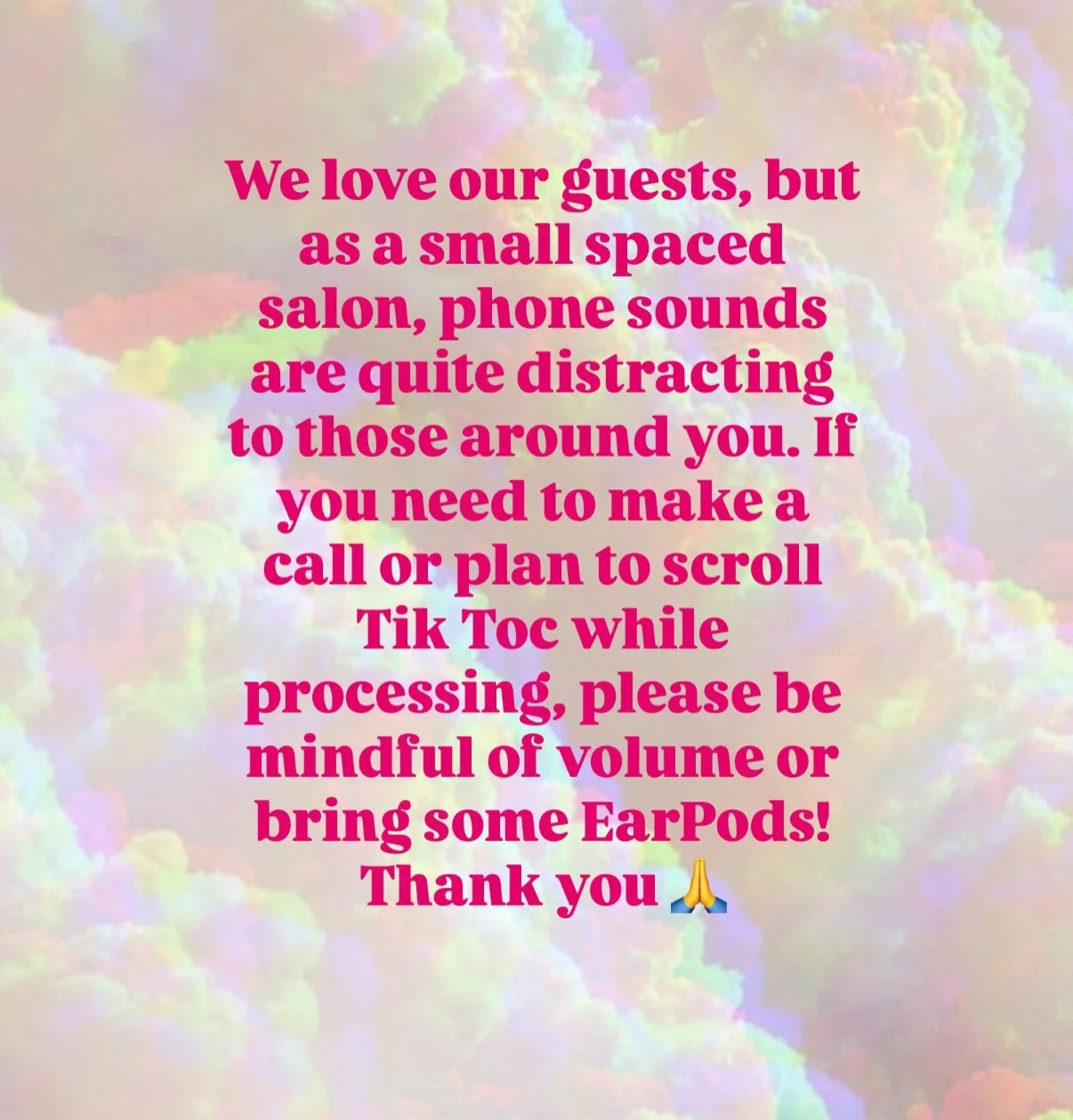 We want everyone to bask in a relaxing atmosphere. For many people this is the time to shut it off and treat themselves. Let&rsquo;s let em.