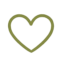 Green heart outline on a white background.
