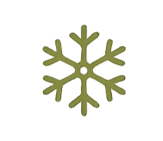 A green snowflake icon.