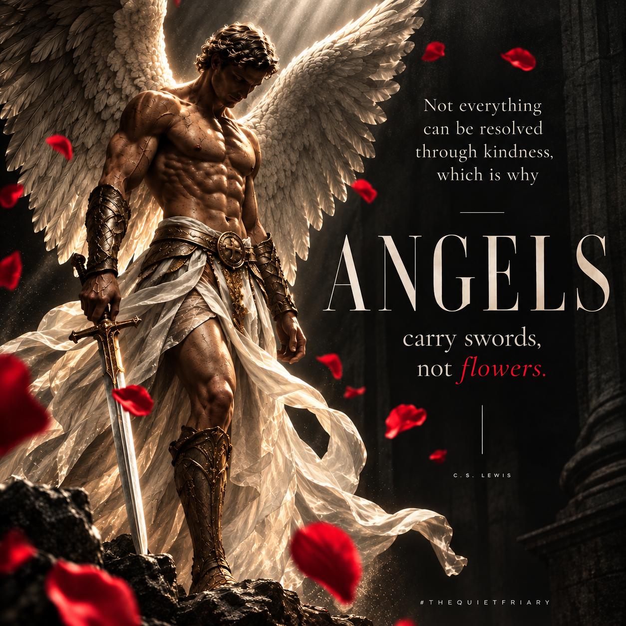 Angelic Warrior with Crimson Petals.png