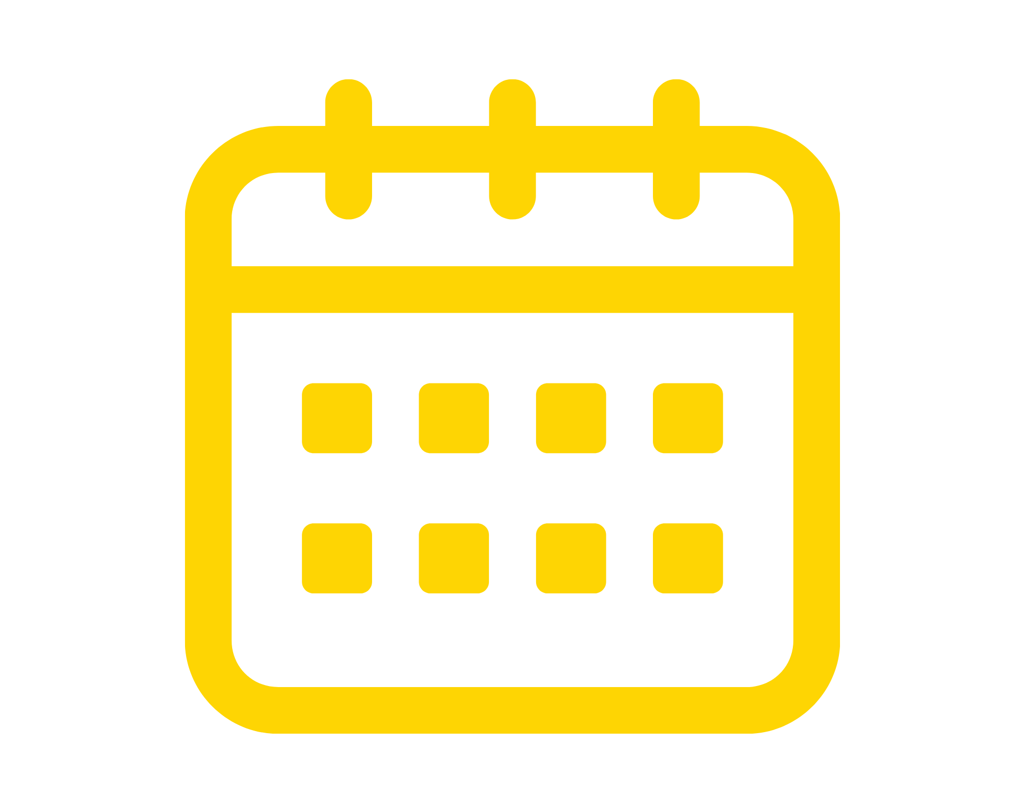 Yellow calculator icon on black background.