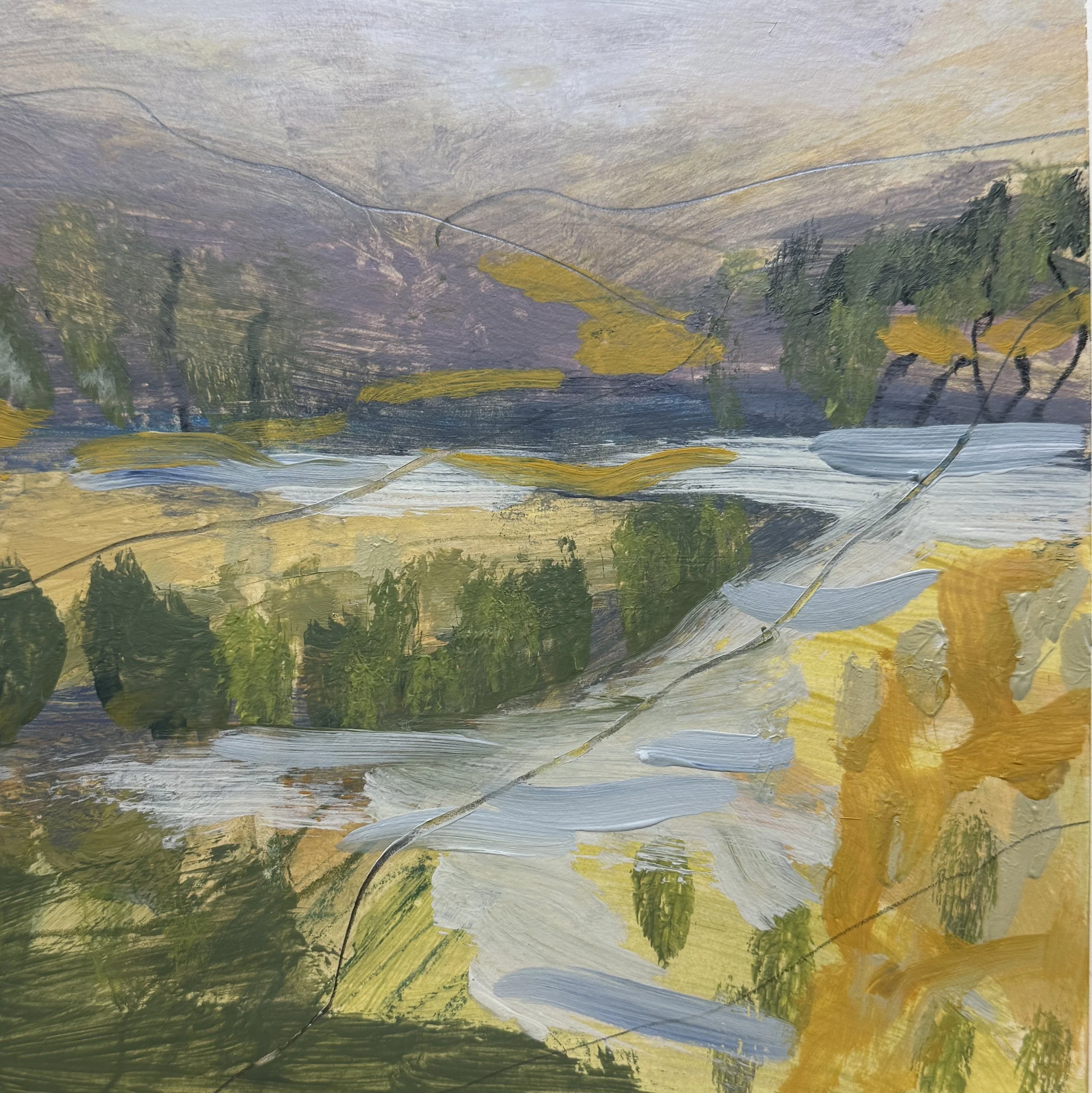 Catskills Study 3 | Acrylic & Pencil