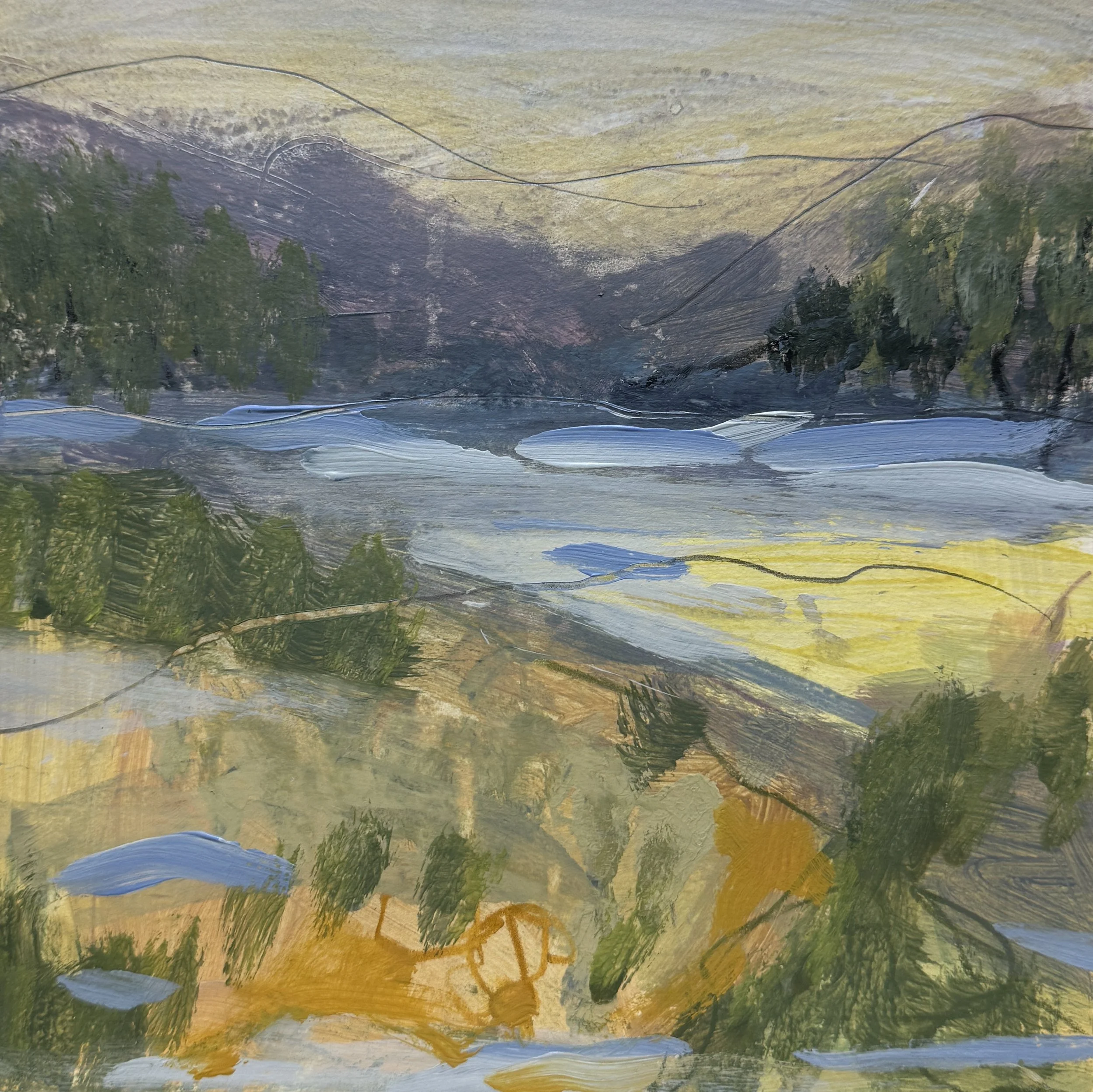Catskills Study 2 | Acrylic & Pencil