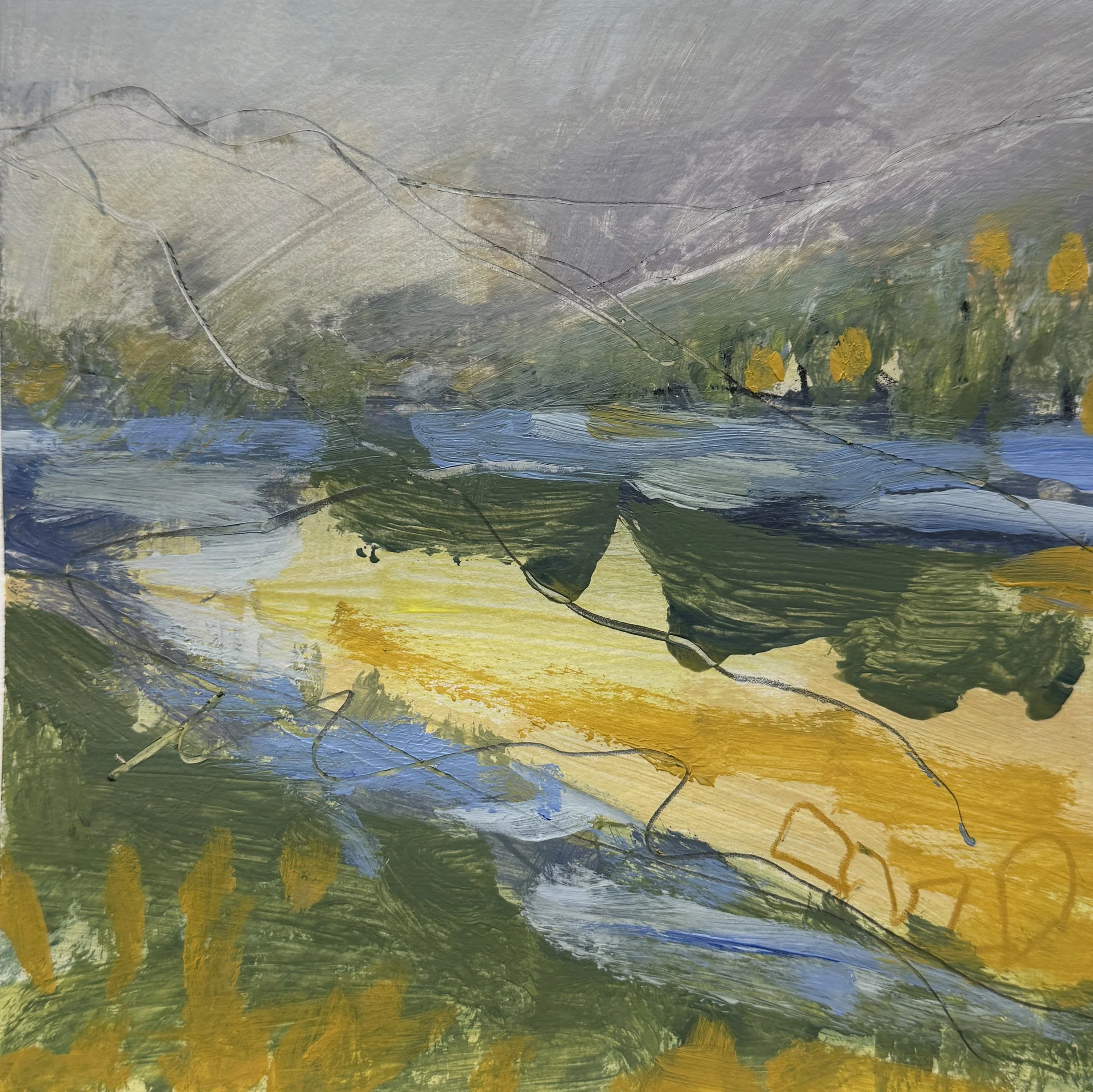 Catskills Study 4 | Acrylic & Pencil
