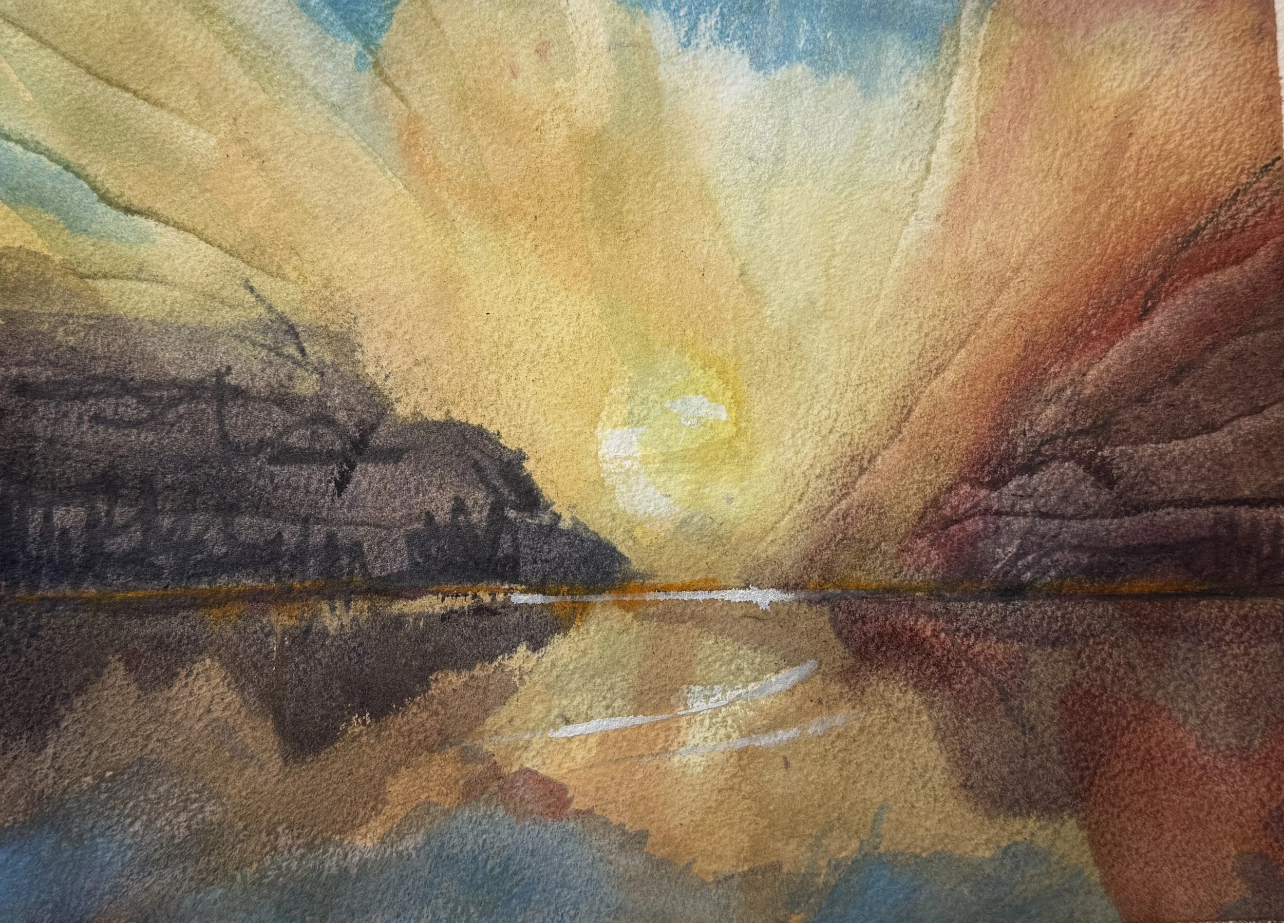 Sunrise in the Canyon | Watercolor