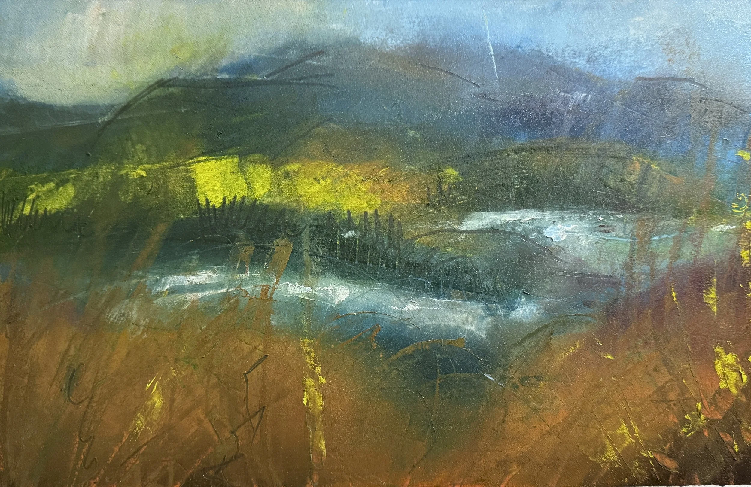 Autumn River | Oil on Paper