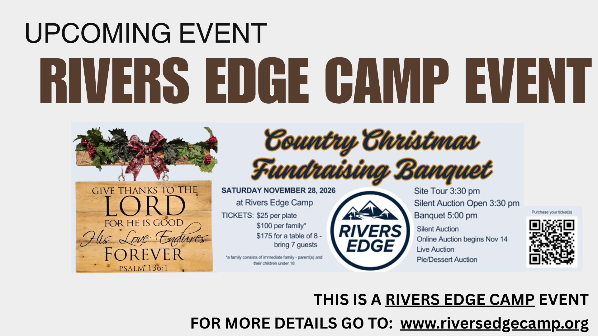 RIVERS EDGE COUNTRY CHRISTMAS FUNDRAISER