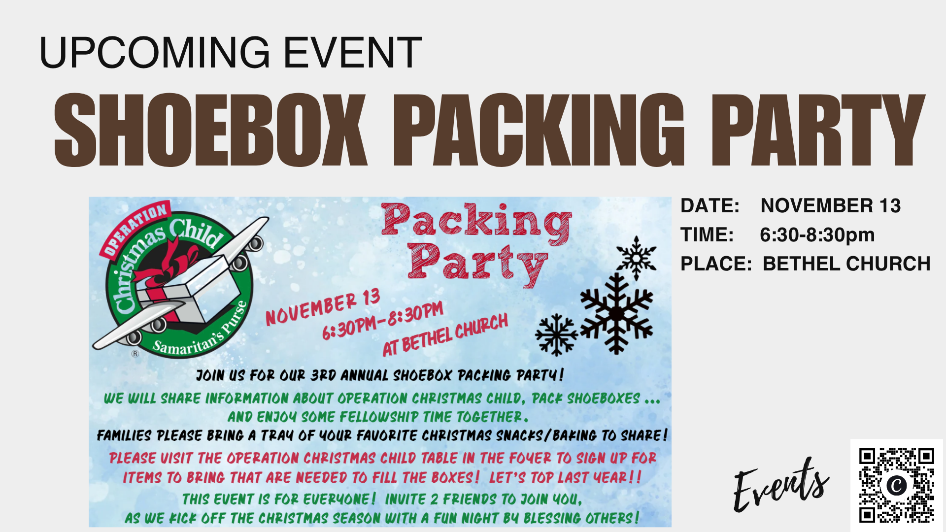 Shoebox Packing Party