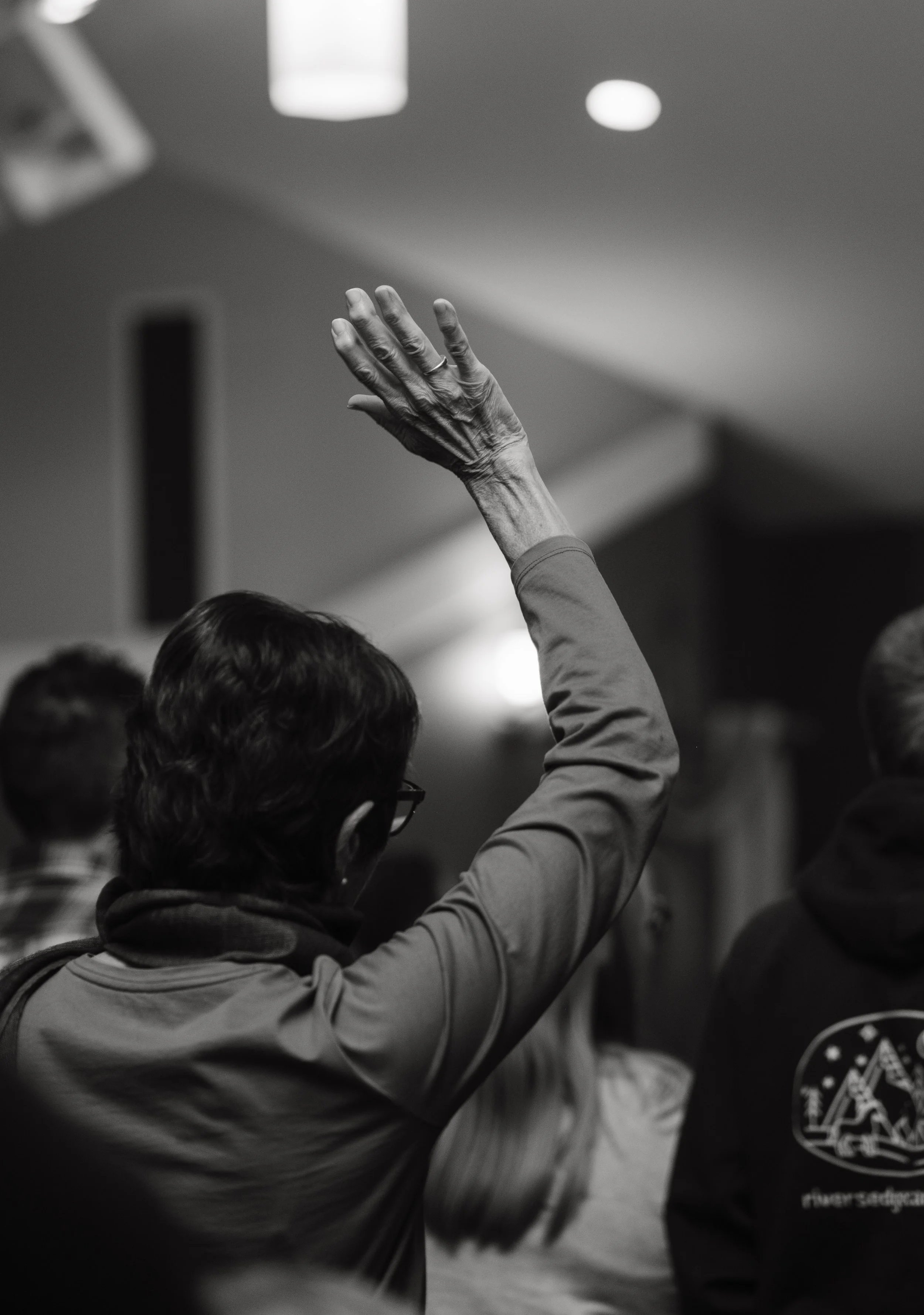 Congregation worshipping together during a Sunday service at Bethel Church.