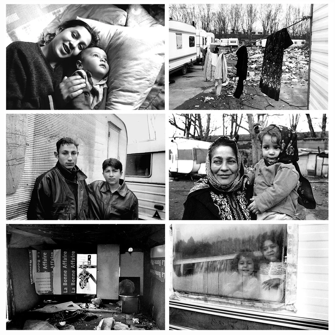 Reportage photographique documentaire sur les conditions de vie de familles roms dans des campements de fortune à Lyon, Villeurbanne et Saint-Priest