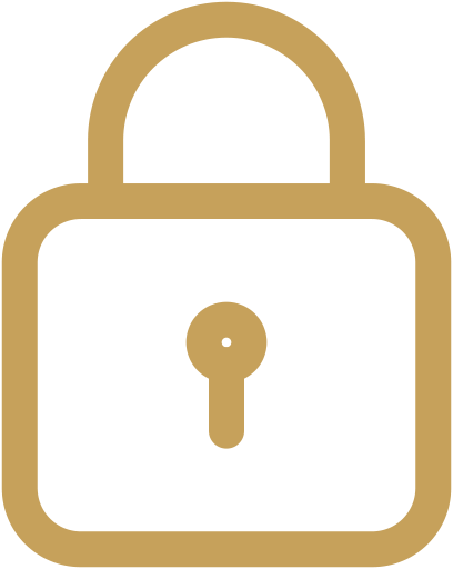 Icon of a padlock in gold color.