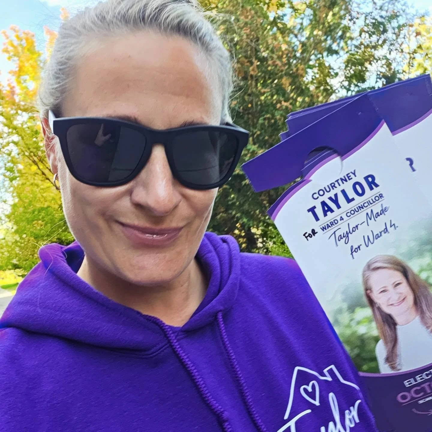 Real life behind the campaign. 💜

I&rsquo;m out hitting the doors today, although my back would very much prefer that I wasn&rsquo;t. 😂

I&rsquo;m dealing with a pretty painful herniated disc right now, so I&rsquo;m moving slowly and taking things 