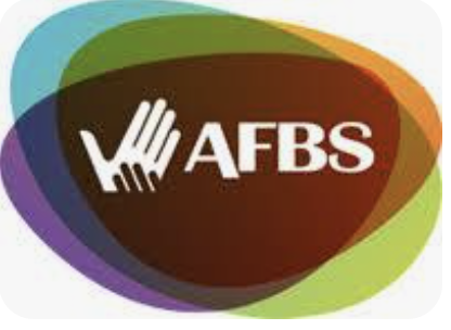 AFBS logo featuring a stylized hand and colorful oval background