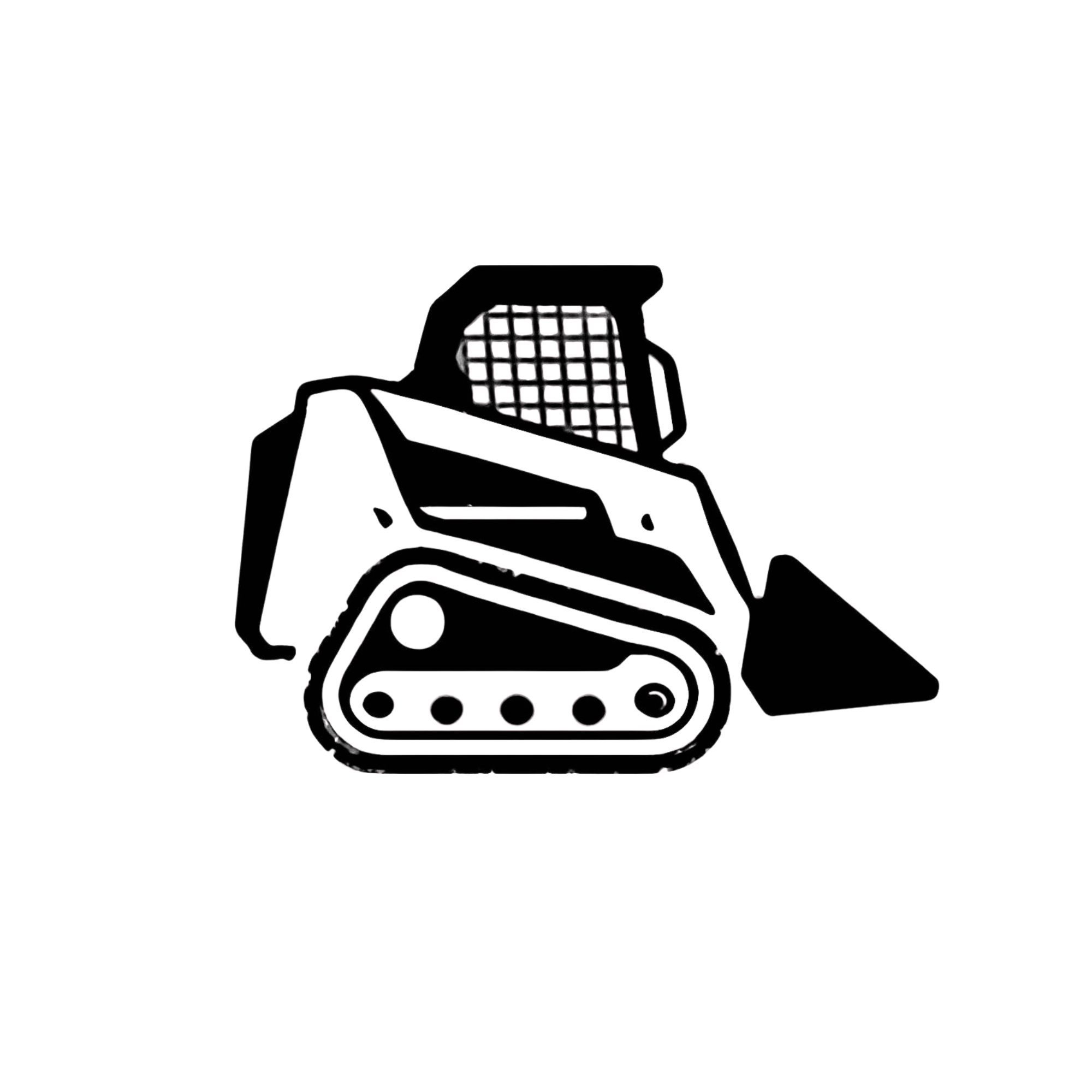 black and white icon image of tractor