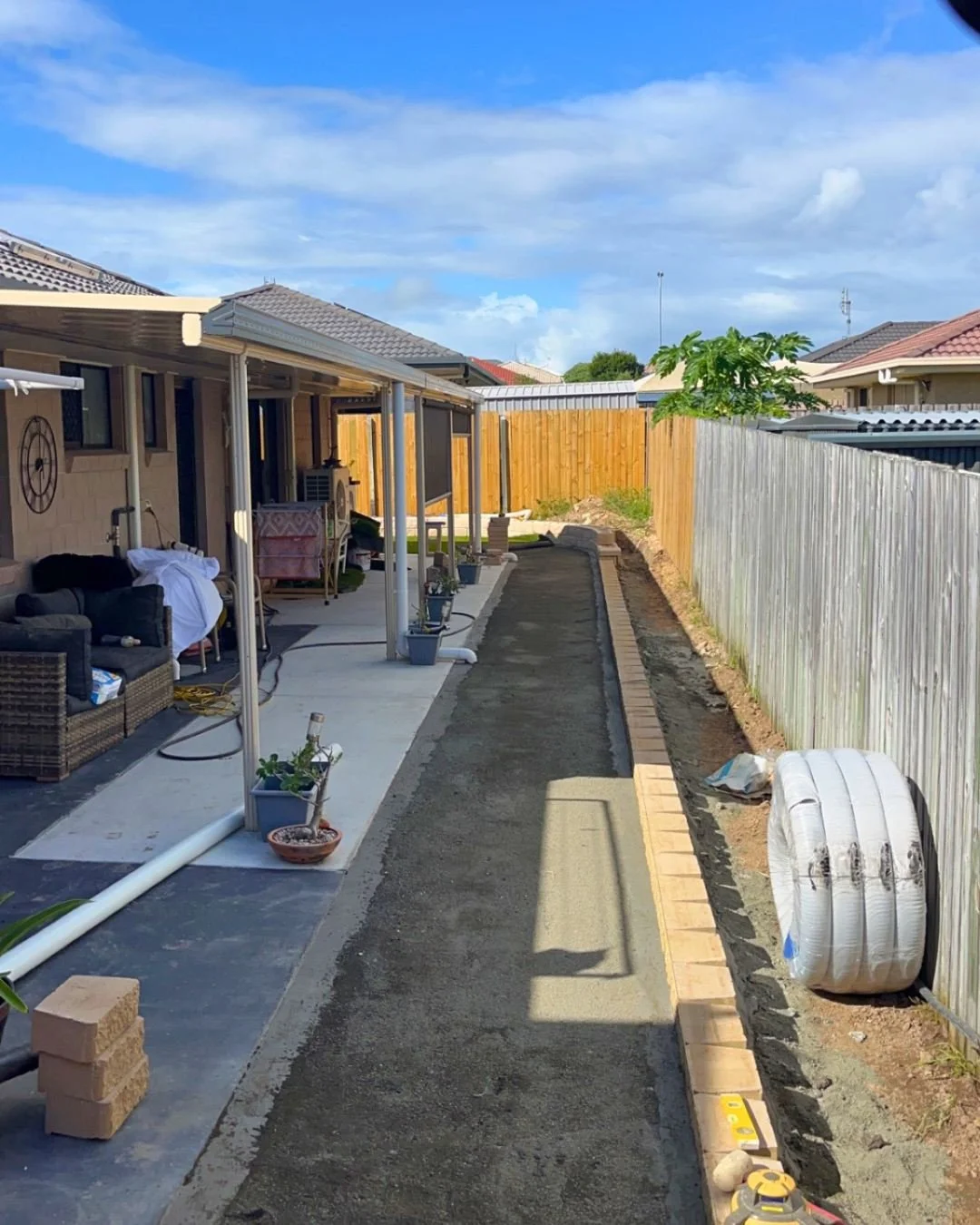 retaining wall garden and yard levelling