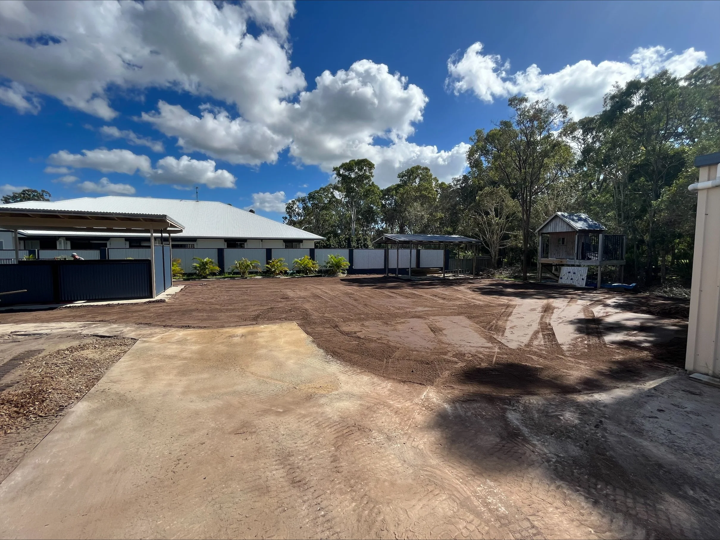 Site cleared for landscaping and turf 