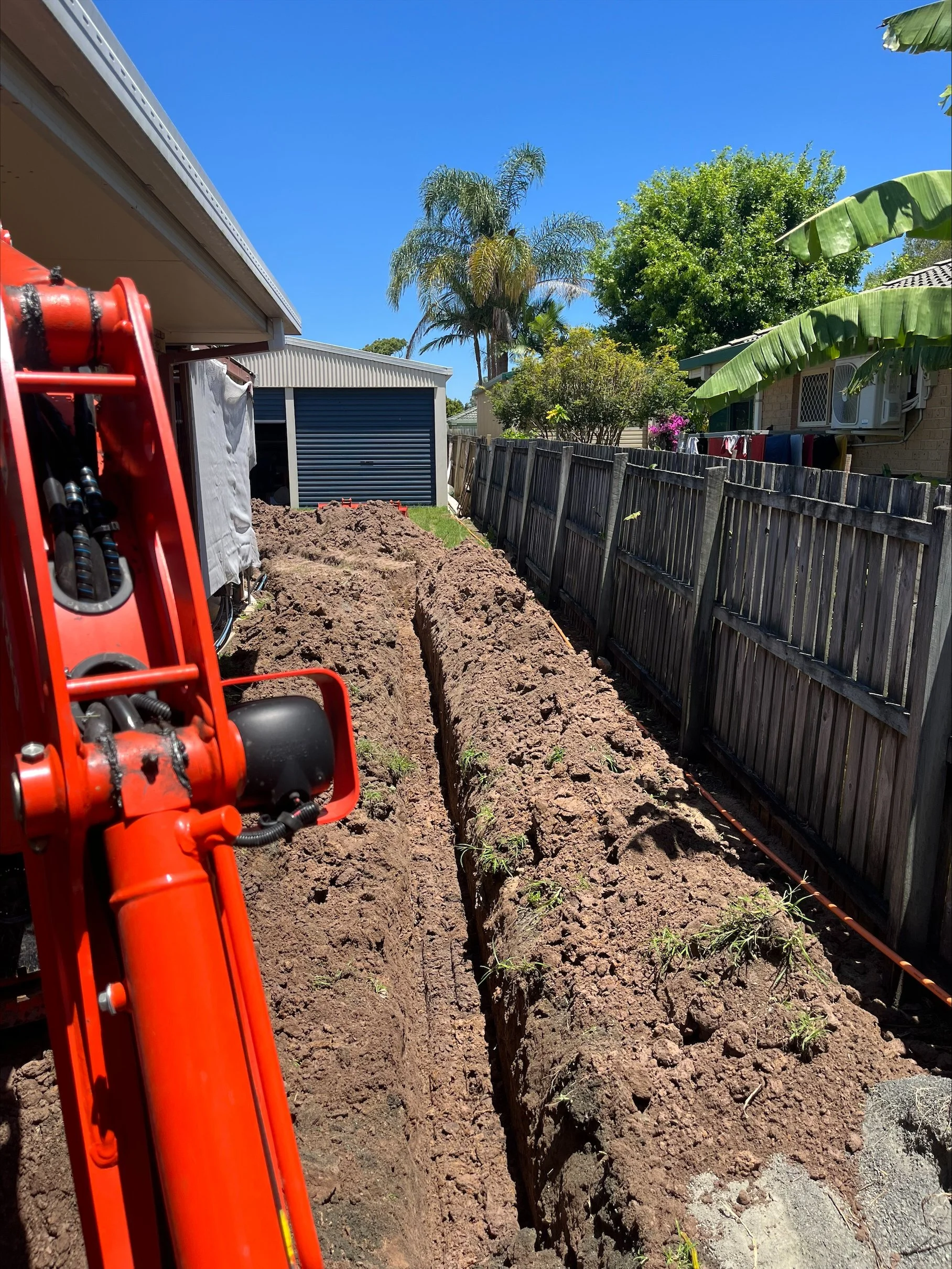 trenching for drainage