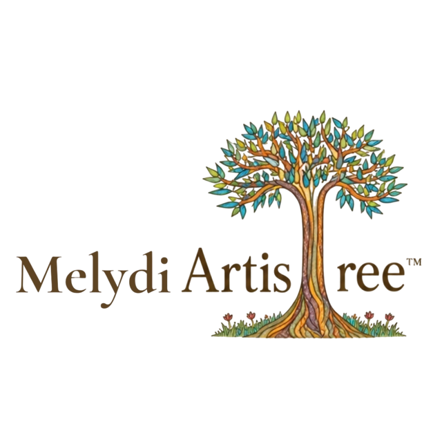 Melydi ArtisTree logo featuring a colorful tree with green and blue leaves and multicolored accents.