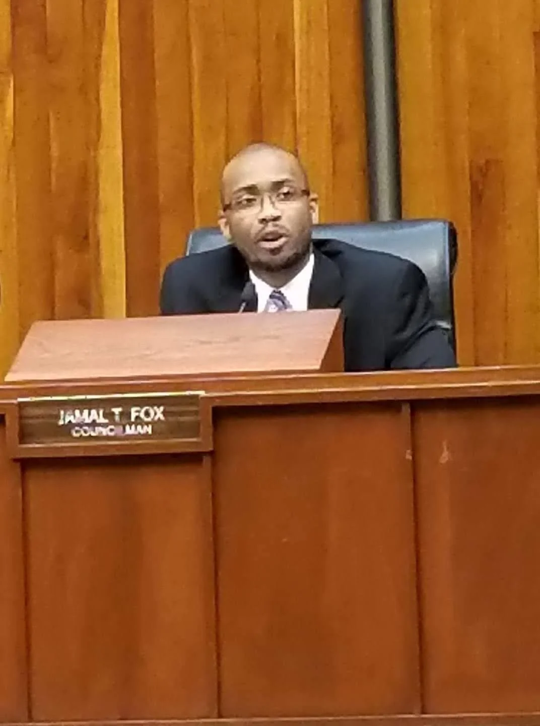 Jamal Fox serving as a Greensboro City Council member