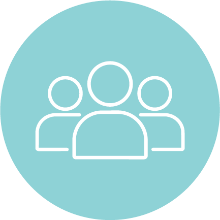 Icon of three people representing a group or team.