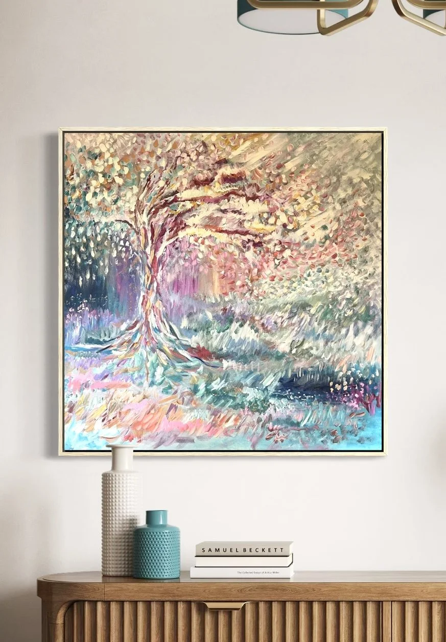 Obra de arte abstracto, inspirada formas naturales y arbóreas.