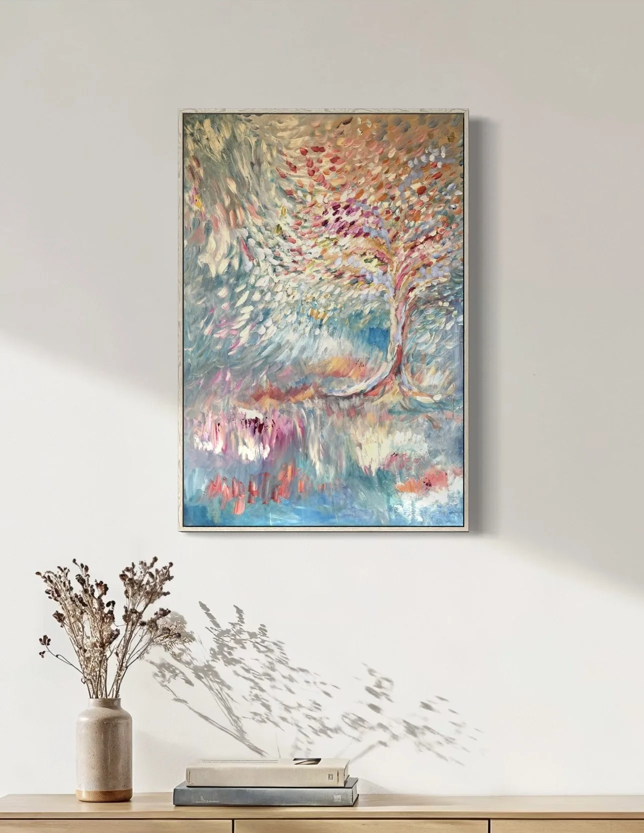Obra de arte abstracto, inspirada formas naturales y arbóreas.