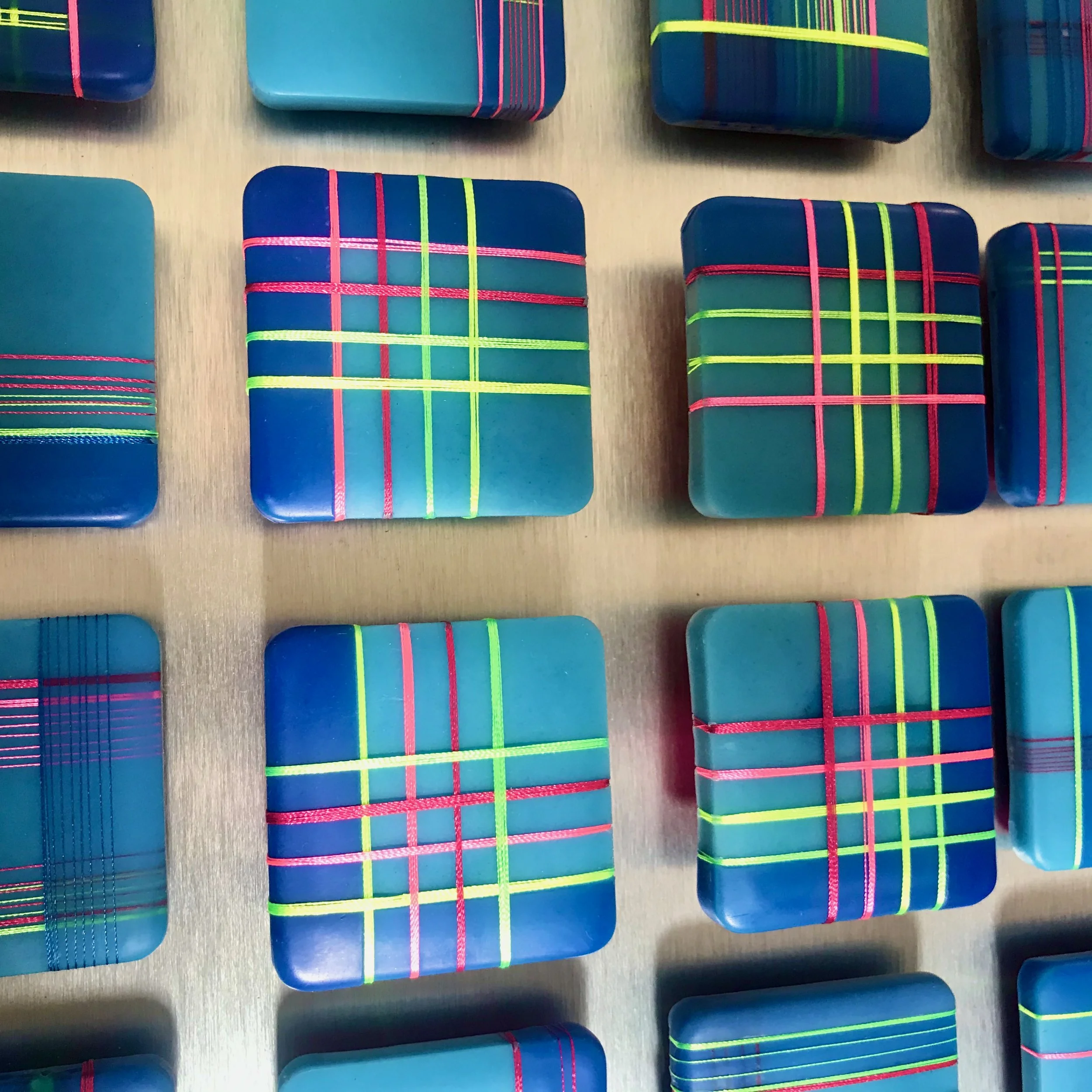 detail, 'Line Shuffle in Electric Preppy'