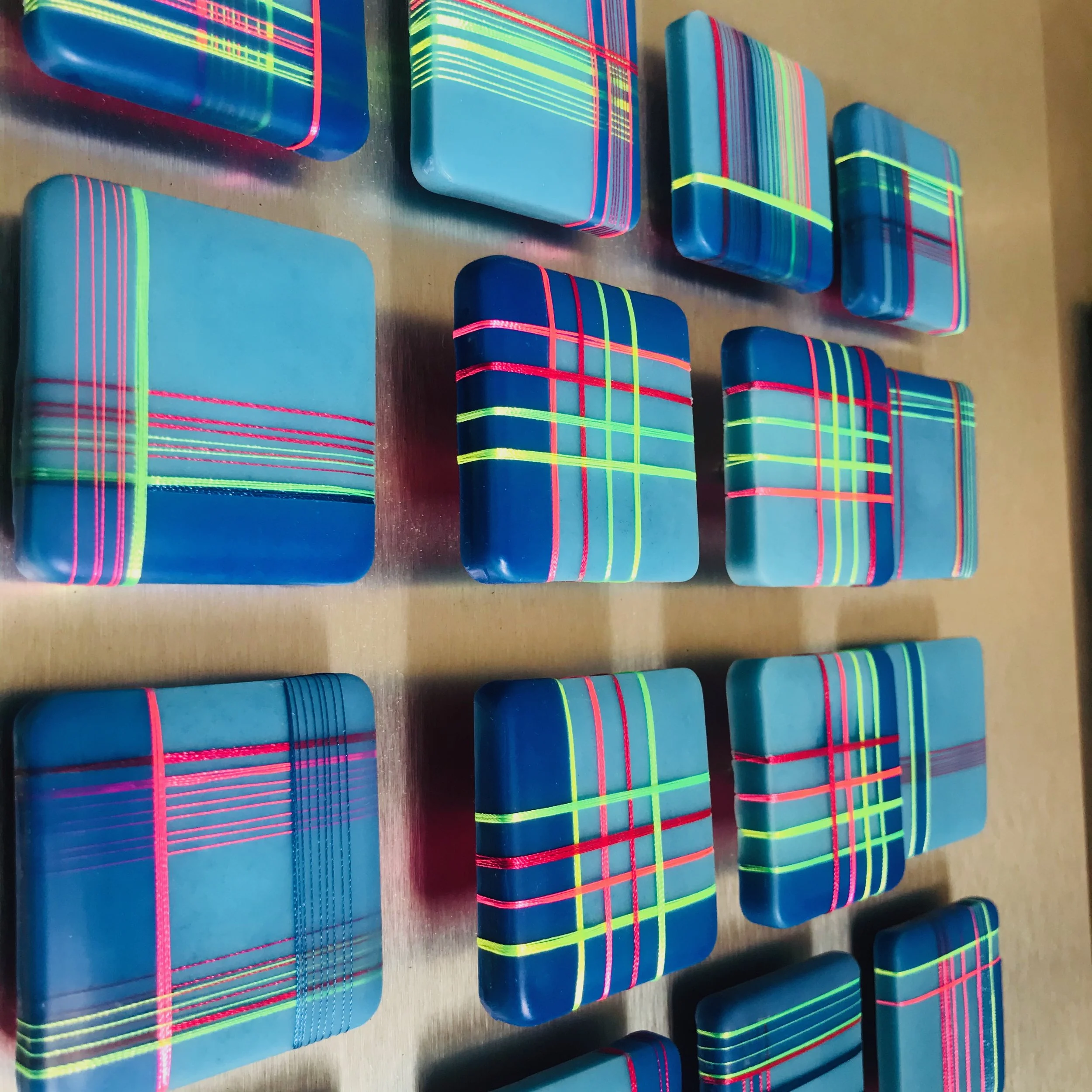 detail, 'Line Shuffle in Electric Preppy'
