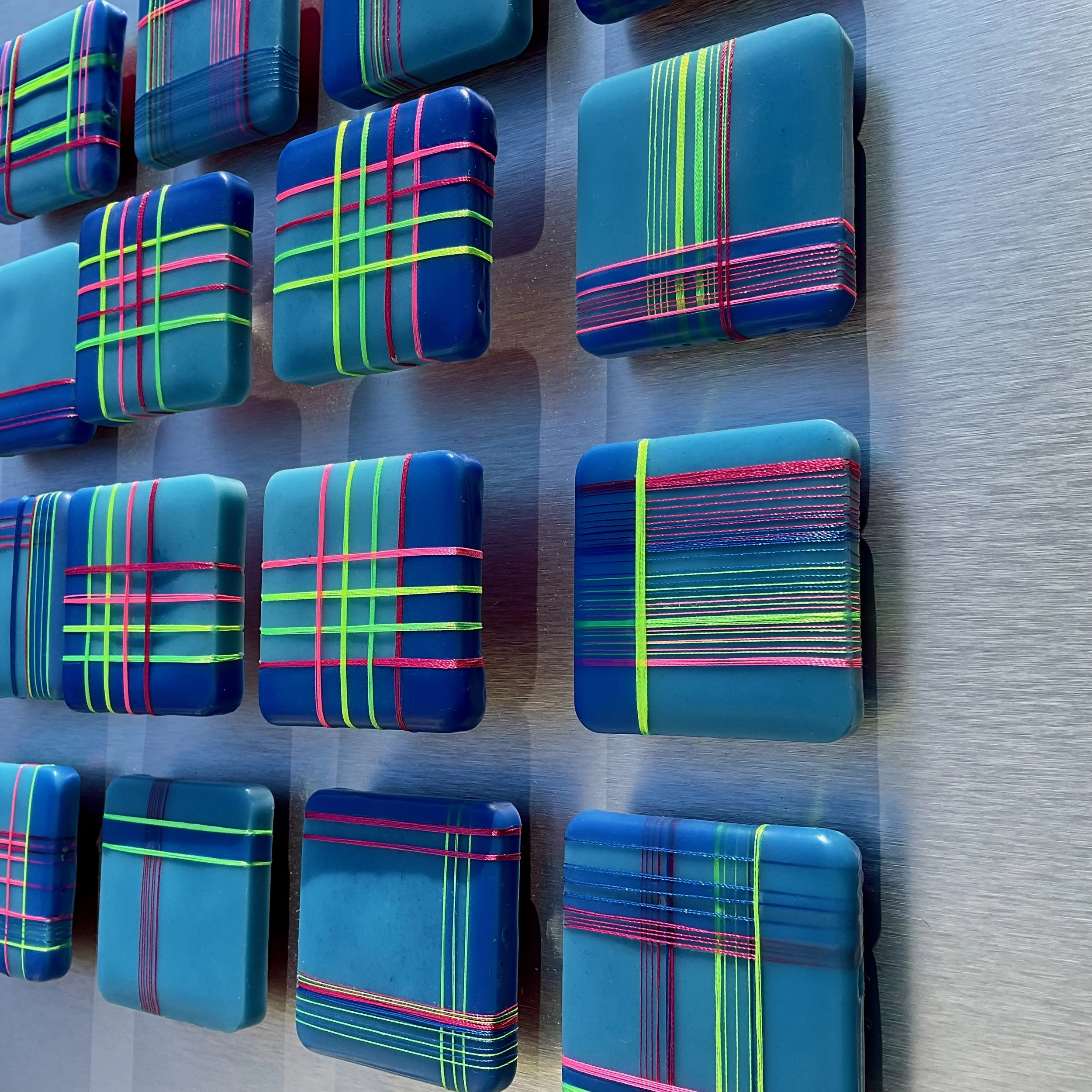 detail, 'Line Shuffle in Electric Preppy'