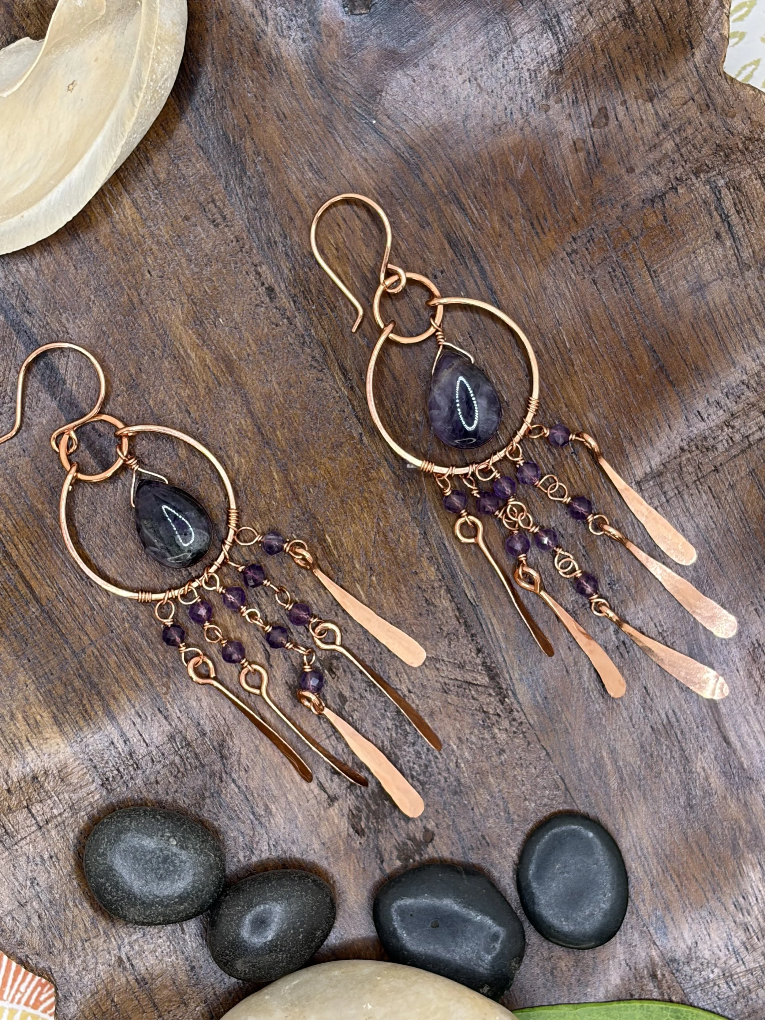 Wisteria Rain Amethyst Chandelier Earrings