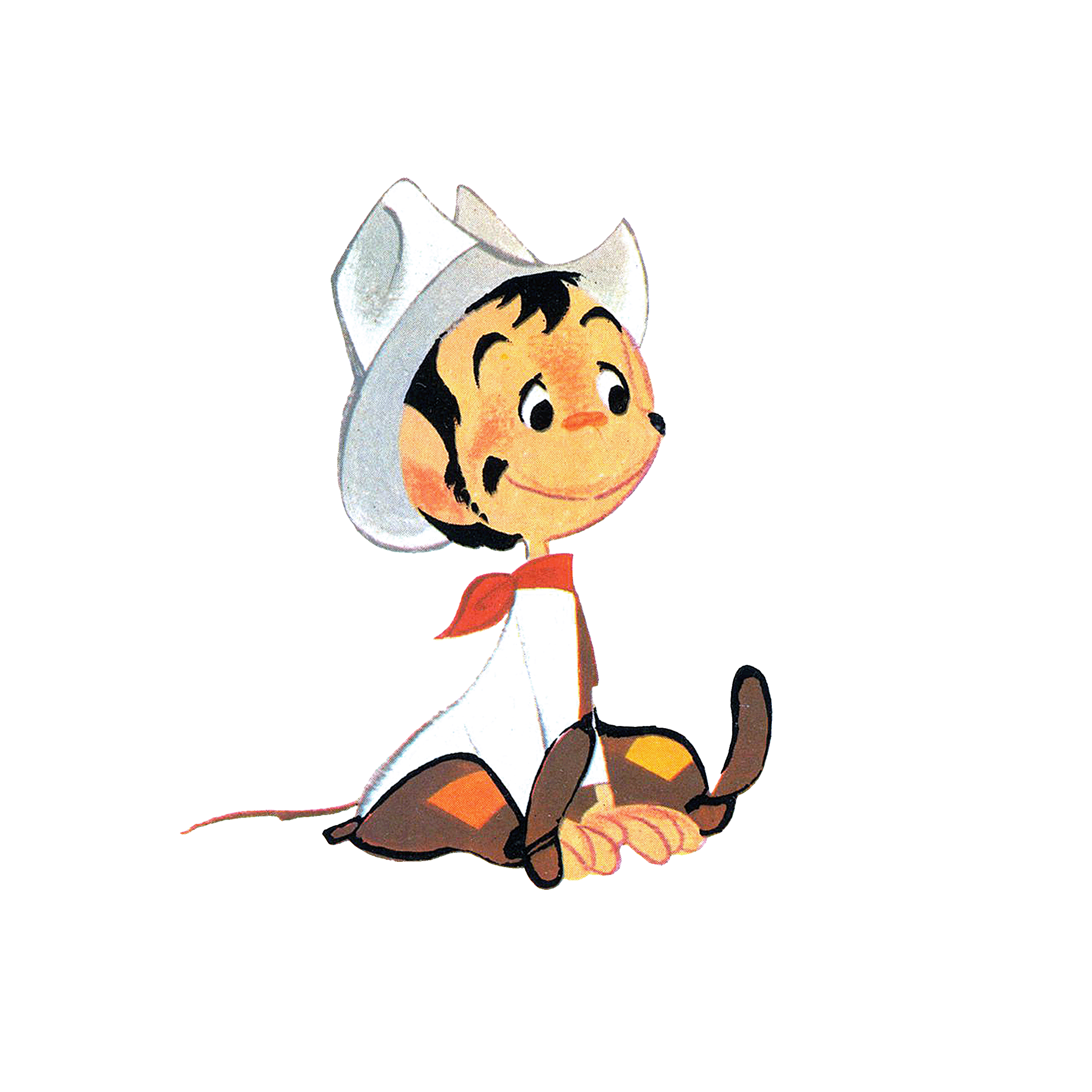 Dibujo de un cerdito con cuerpo de león, con expresión alegre, en fondo blanco.