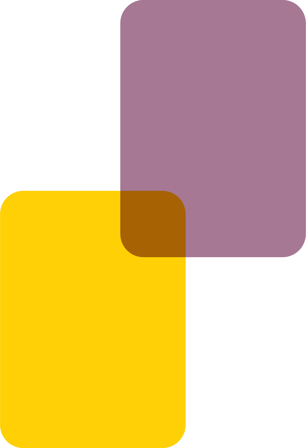 Dos bloques rectangulares en amarillo y morado.
