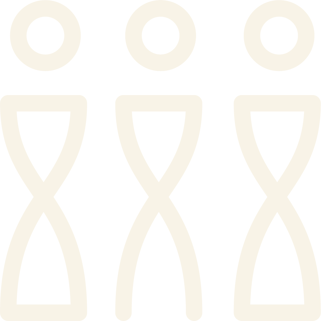 Ícono abstracto que representa a tres personas de distintos géneros.
