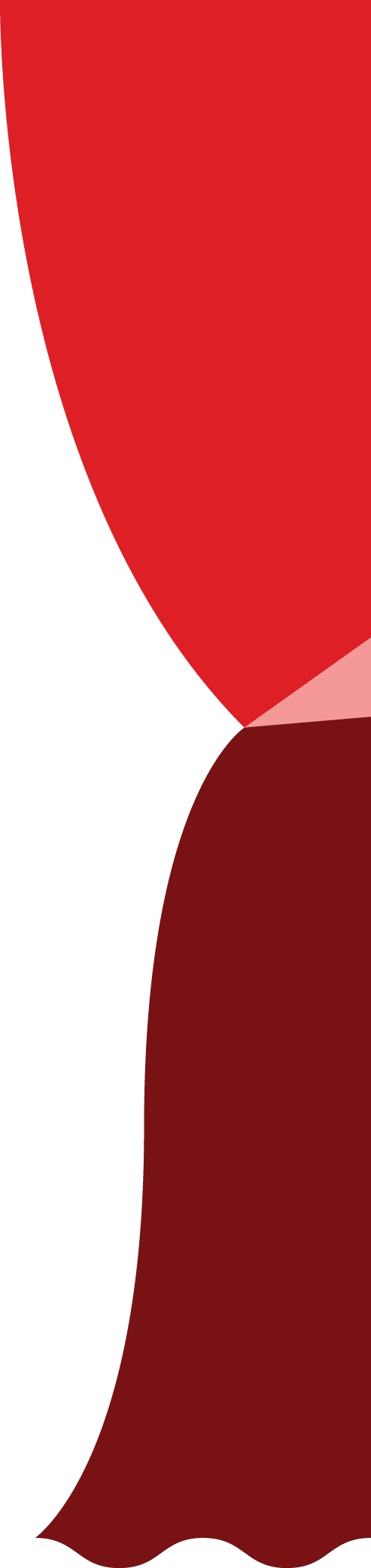 Ilustración que representa la cortina roja de un teatro, solo el lado izquierdo.