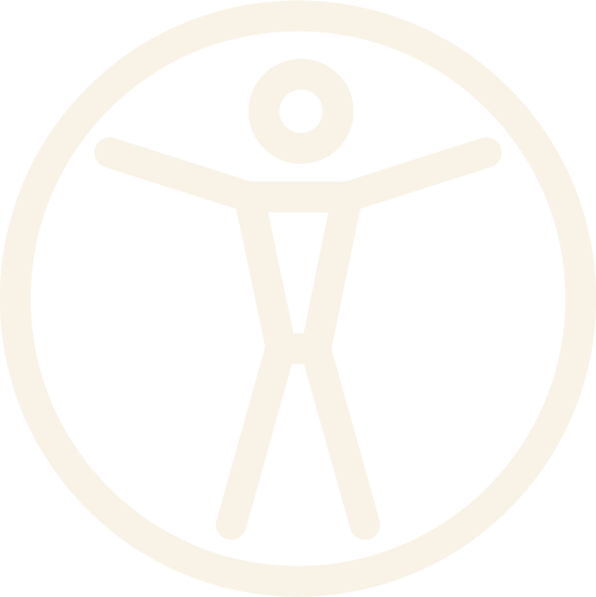 Símbolo de accesibilidad para personas con discapacidad, con figura humana en un círculo.