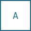 A plain white background with a blue letter A in the center.