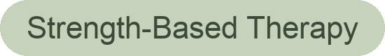 Text saying 'Strength-Based Therapy' on a light green background.