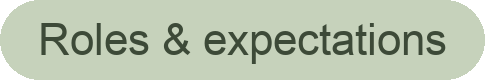 Text reading 'Roles & expectations' on a light green background