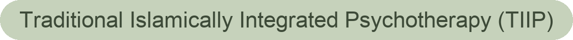Text reading 'Traditional Islamically Integrated Psychotherapy (TIIP)' on a green background.