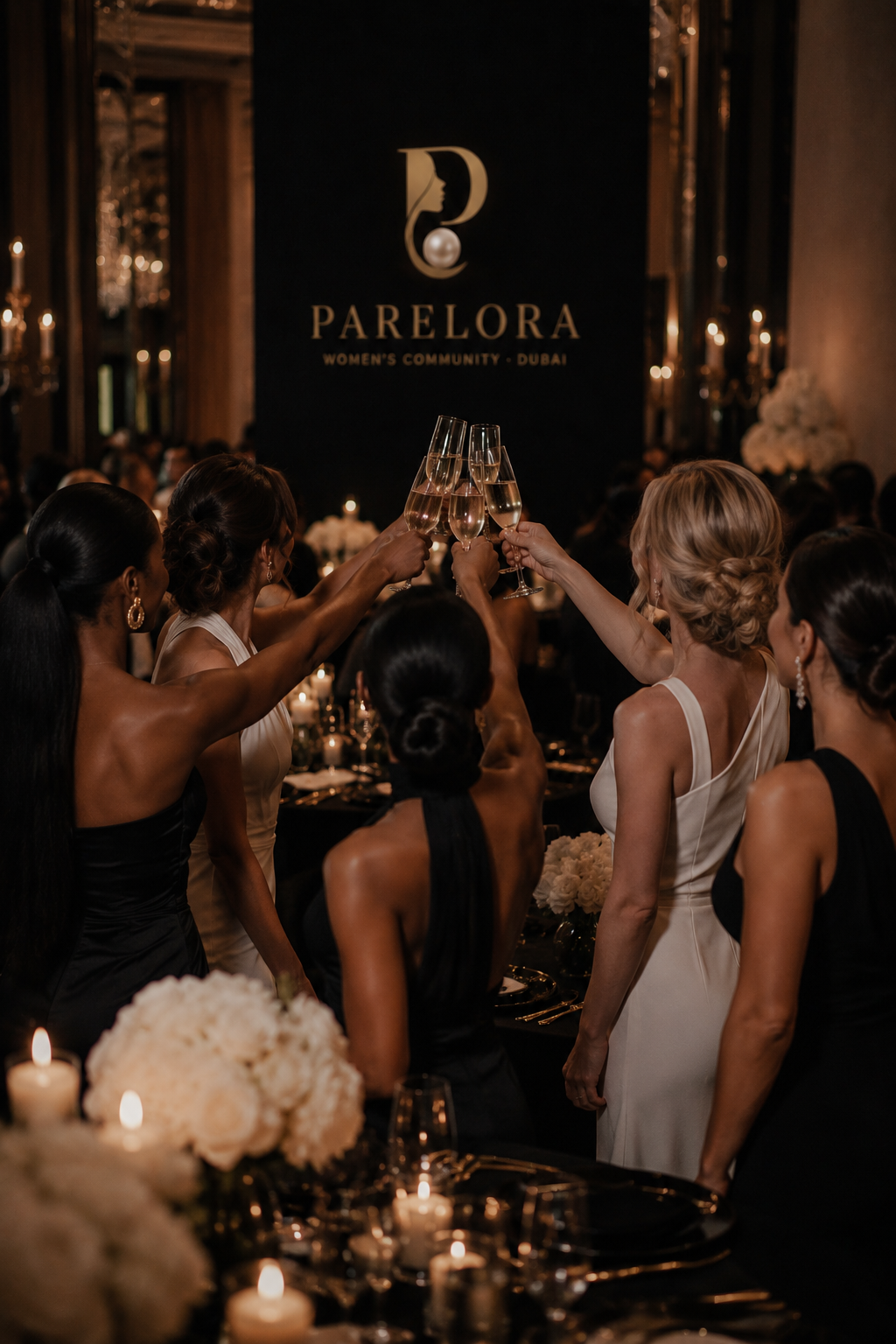 Women gathering together at an intimate Parelora community event