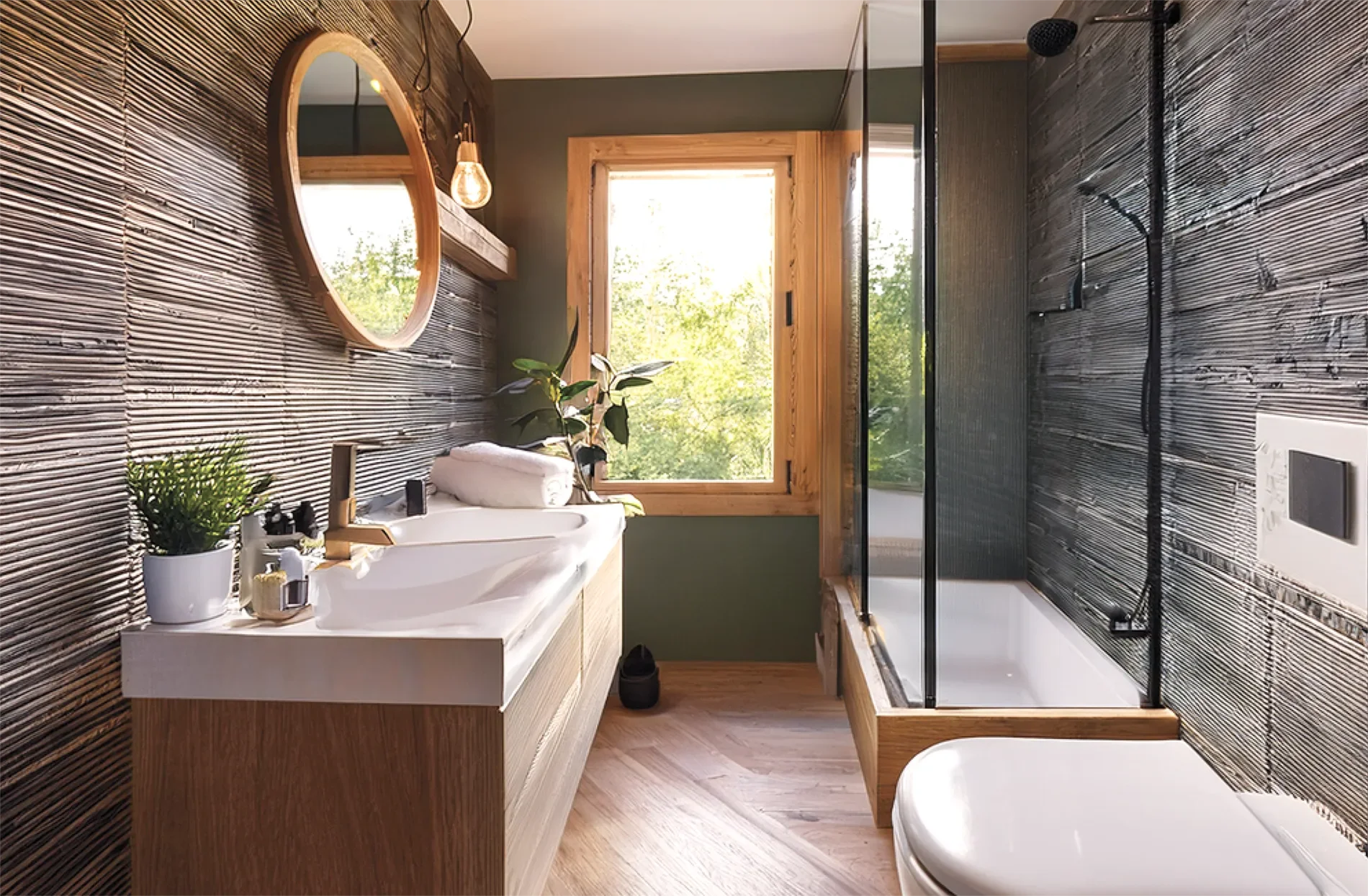 Bathroom design of an affordable small ADU.
