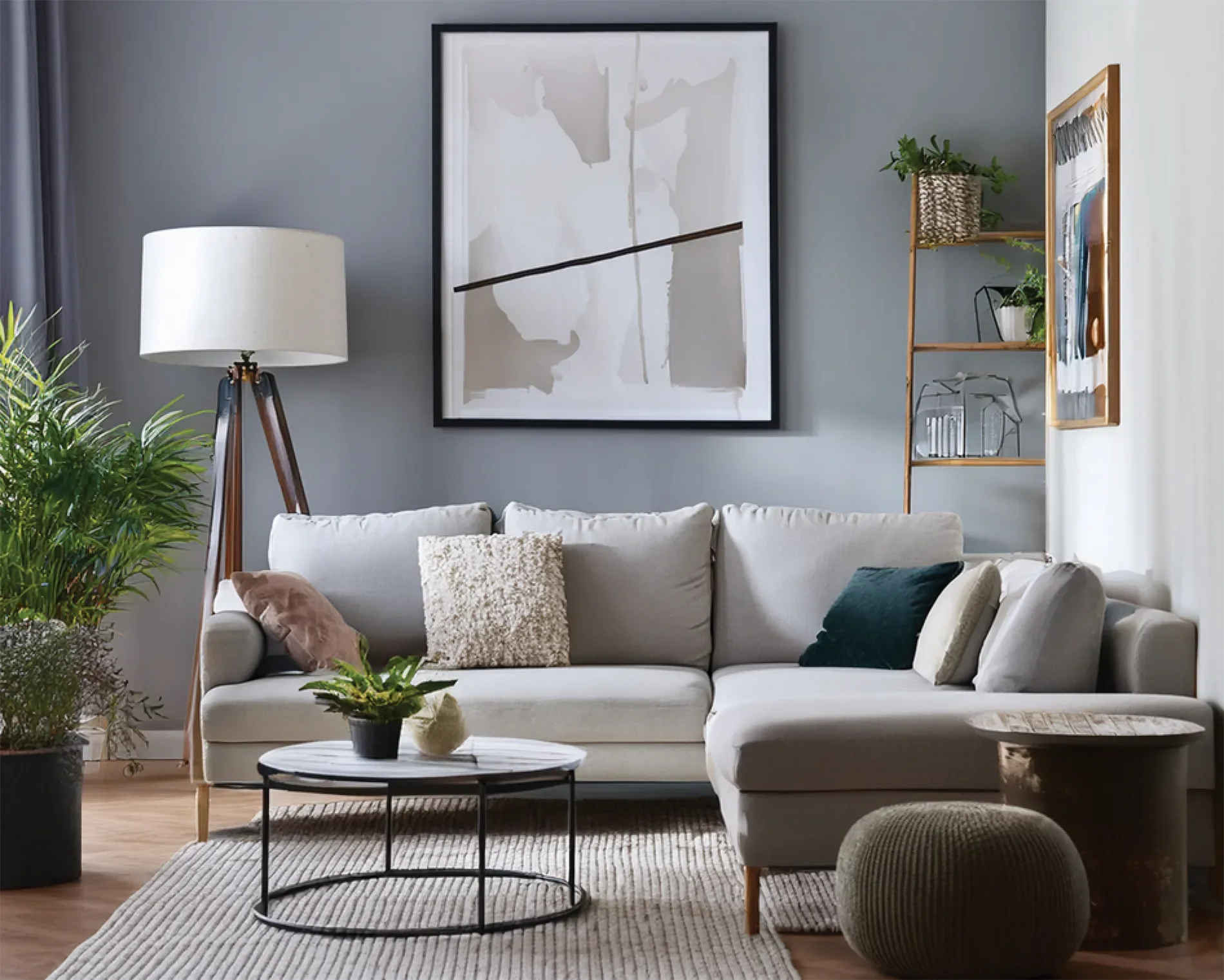Contemporary living room in one of MY DWELL's cost-effective ADU dwelling units.