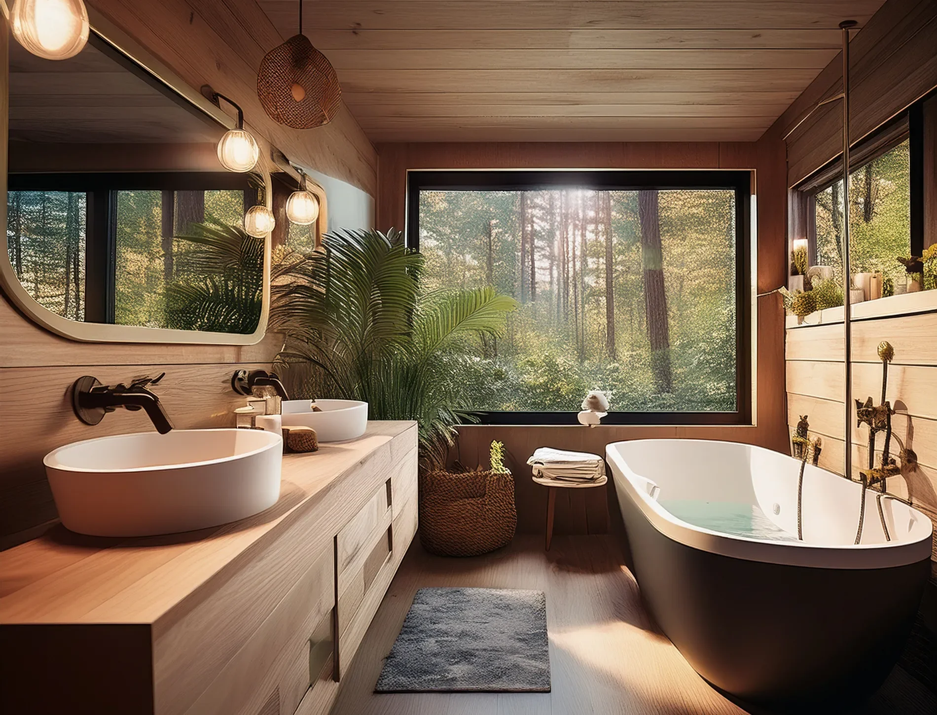 Interior bathroom design for a small ADU affordable dwelling.