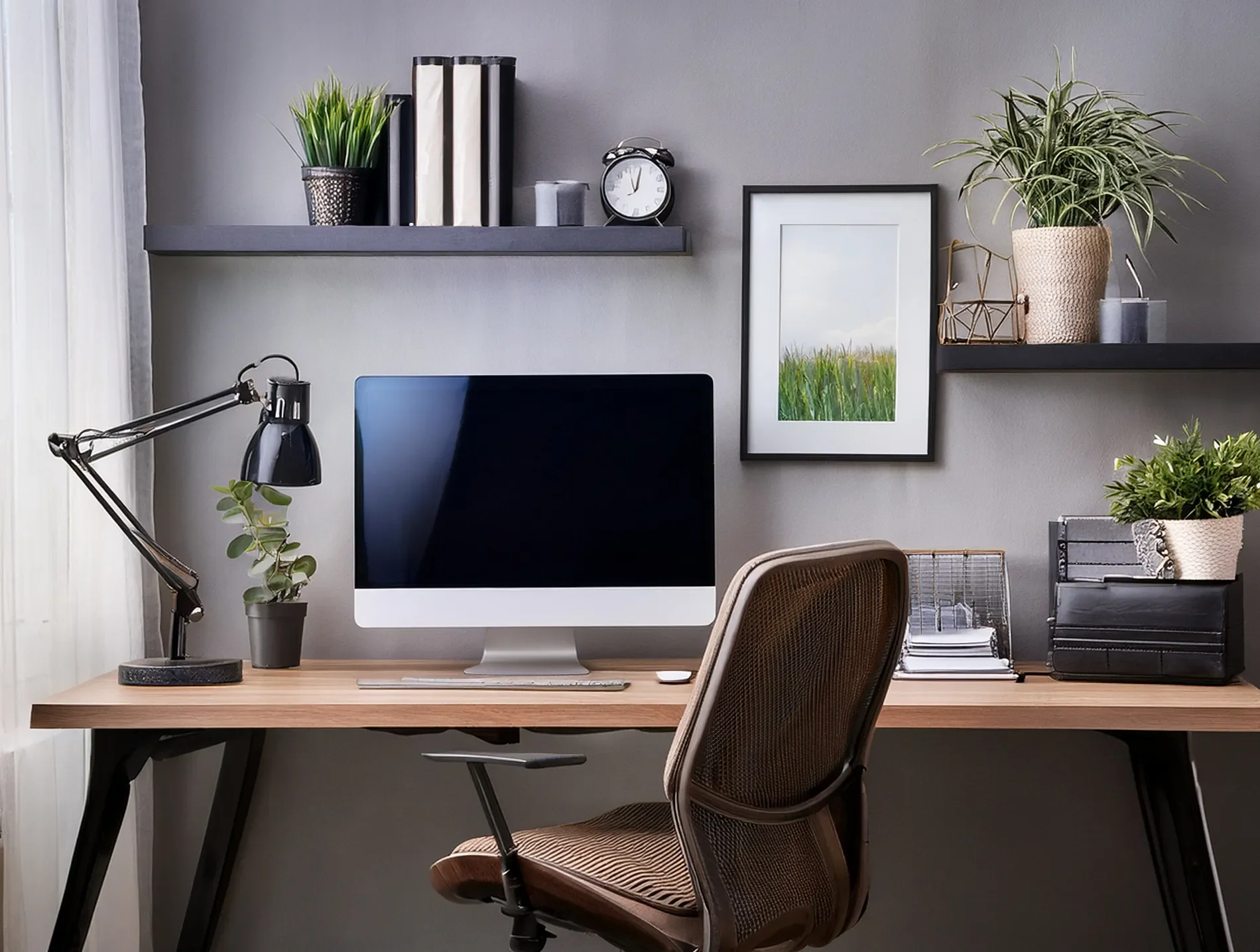Home office design in a small affordable ADU dwelling.