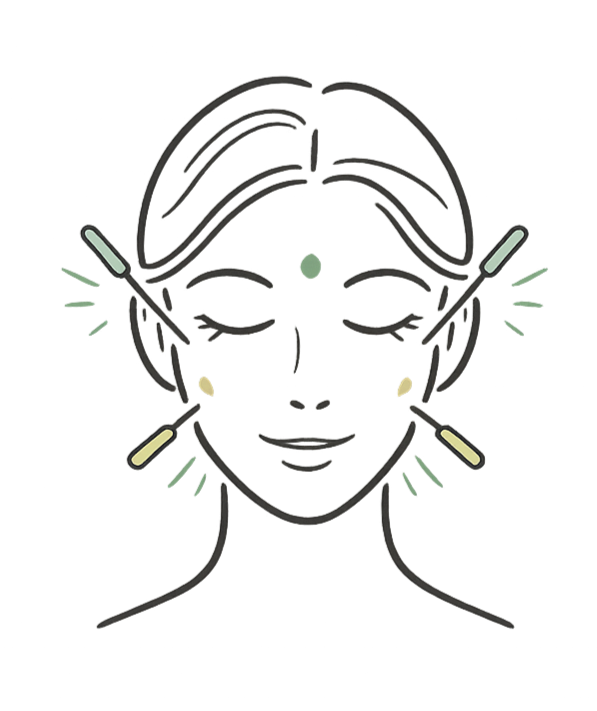 Illustration representing facial rejuvenation acupuncture