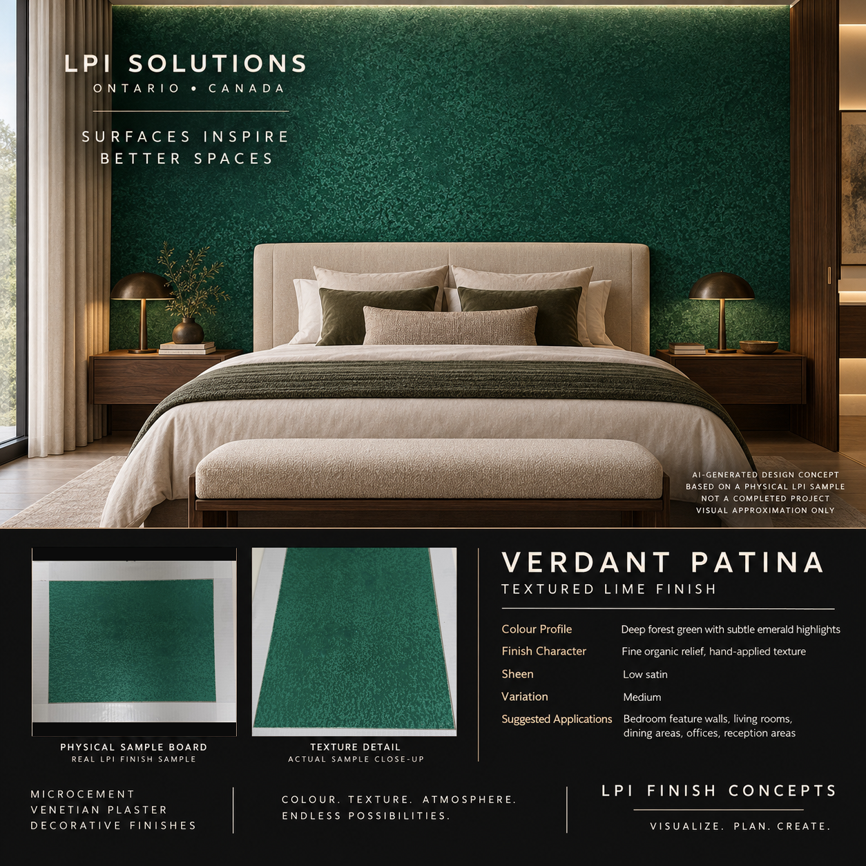 Jade Mist AI-generated bedroom design concept - not a completed project.