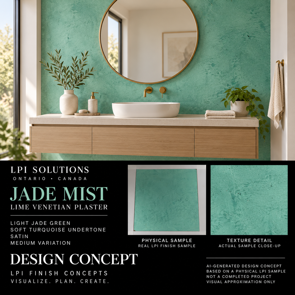 Jade Mist AI-generated bathroom design concept - not a completed project.