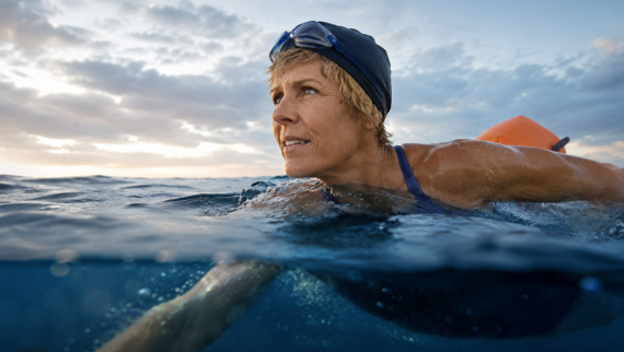 woman swimming in the ocean
