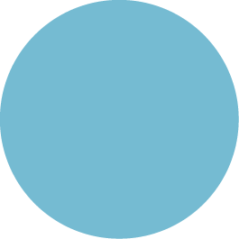 A solid light blue circle.