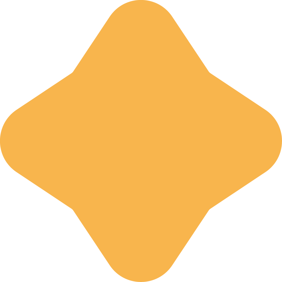 A solid yellow, 4-pointed star-shaped object with rounded edges.